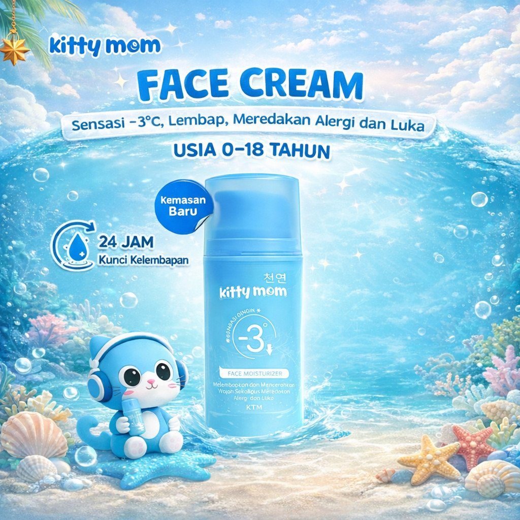 kitty mom baby face cream moisturizer 50g/krim wajah bayi kitty mom baby face cream moisturizer 50g/krim wajah bayi