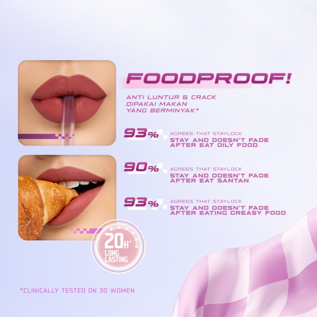wardah staylock lip matte 20h long lasting 2.7g/lip cream