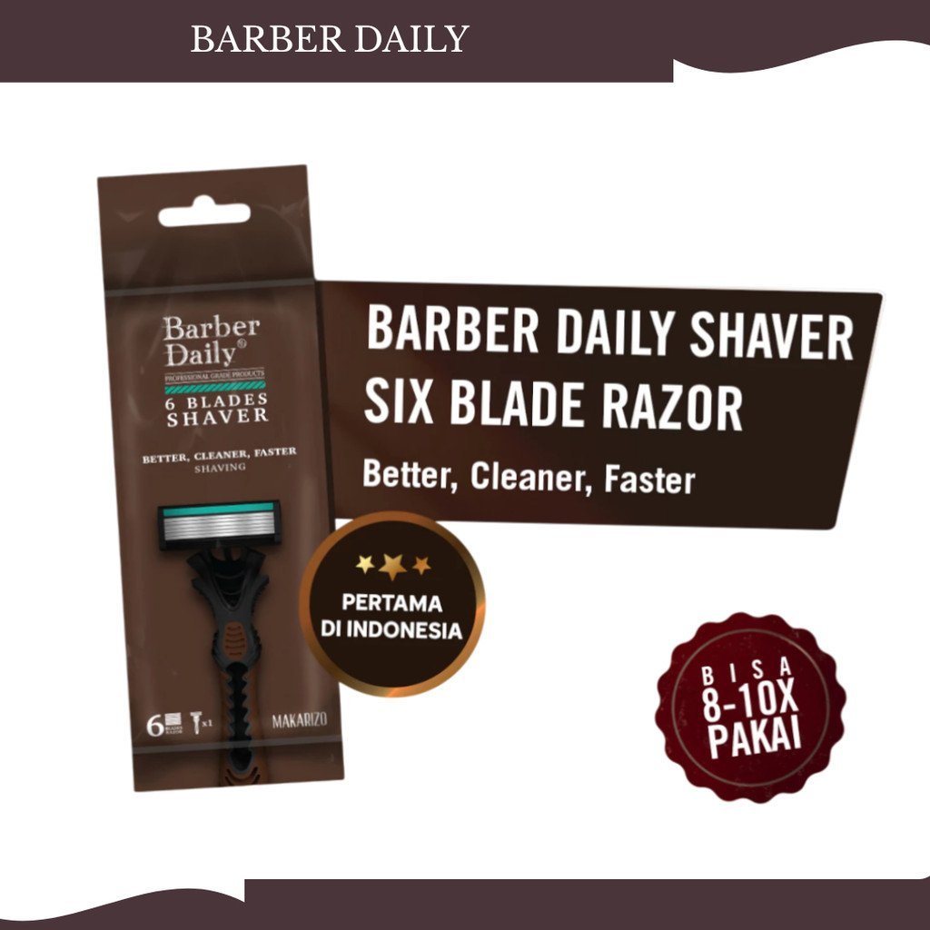 barber daily shaver six blade razor/alat pencukur barber daily shaver six blade razor/alat pencukur