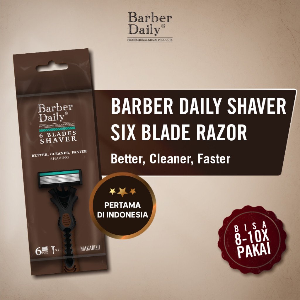 barber daily shaver six blade razor/alat pencukur barber daily shaver six blade razor/alat pencukur