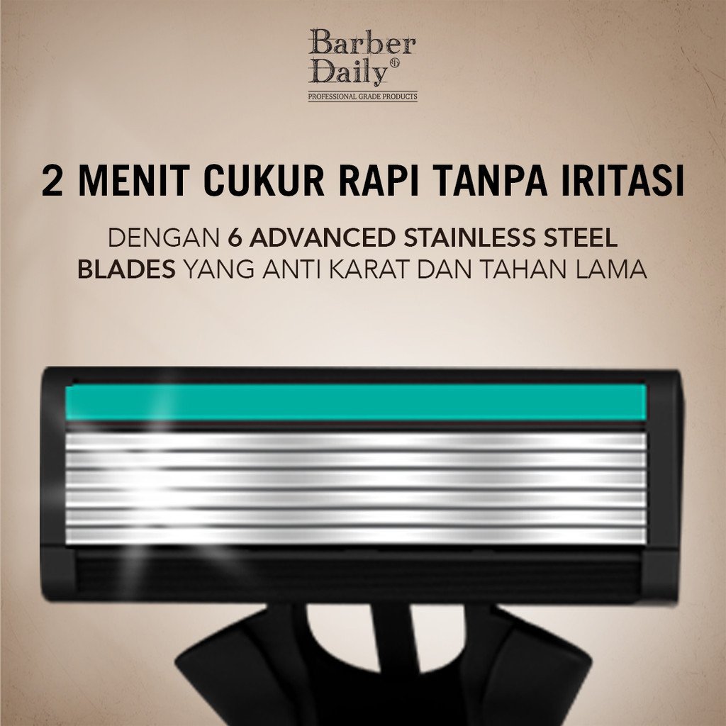 barber daily shaver six blade razor/alat pencukur barber daily shaver six blade razor/alat pencukur