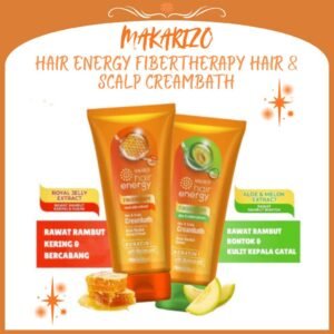 makarizo hair energy fibertherapy hair & scalp creambath 200ml/perawatan rambut