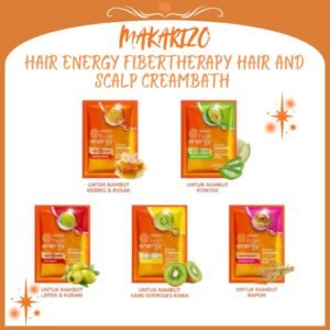 makarizo hair energy fibertherapy hair and scalp creambath 60gr/perawatan rambut