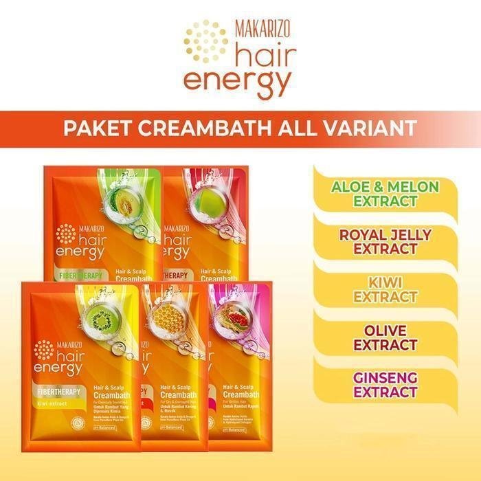 makarizo hair energy fibertherapy hair and scalp creambath 60gr/perawatan rambut makarizo hair energy fibertherapy hair and scalp creambath 60gr/perawatan rambut