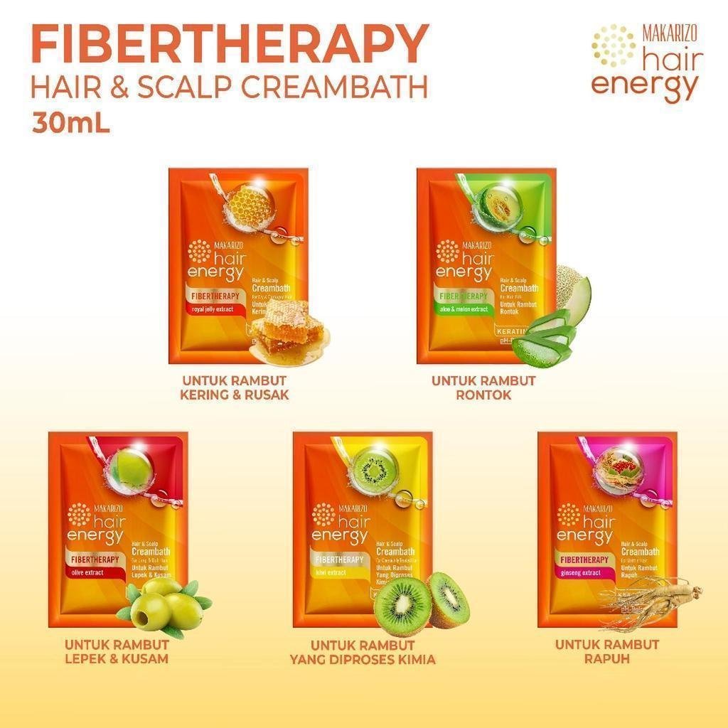 makarizo hair energy fibertherapy hair and scalp creambath 60gr/perawatan rambut makarizo hair energy fibertherapy hair and scalp creambath 60gr/perawatan rambut