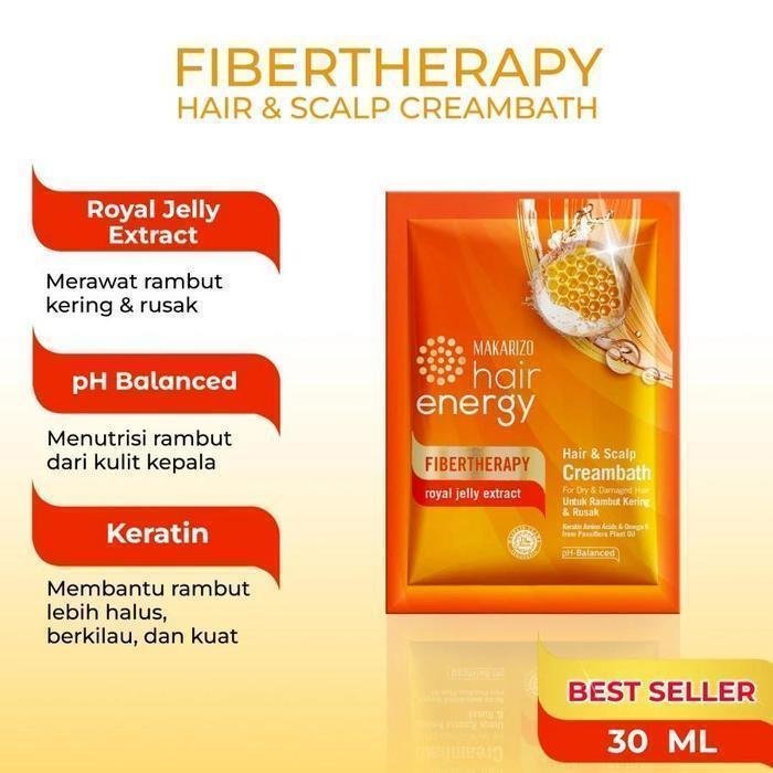 makarizo hair energy fibertherapy hair and scalp creambath 60gr/perawatan rambut makarizo hair energy fibertherapy hair and scalp creambath 60gr/perawatan rambut