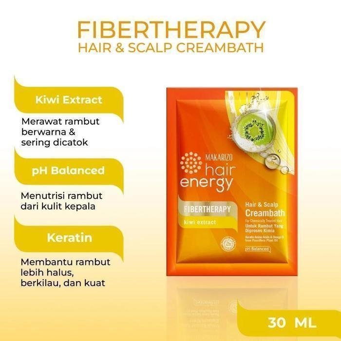 makarizo hair energy fibertherapy hair and scalp creambath 60gr/perawatan rambut makarizo hair energy fibertherapy hair and scalp creambath 60gr/perawatan rambut