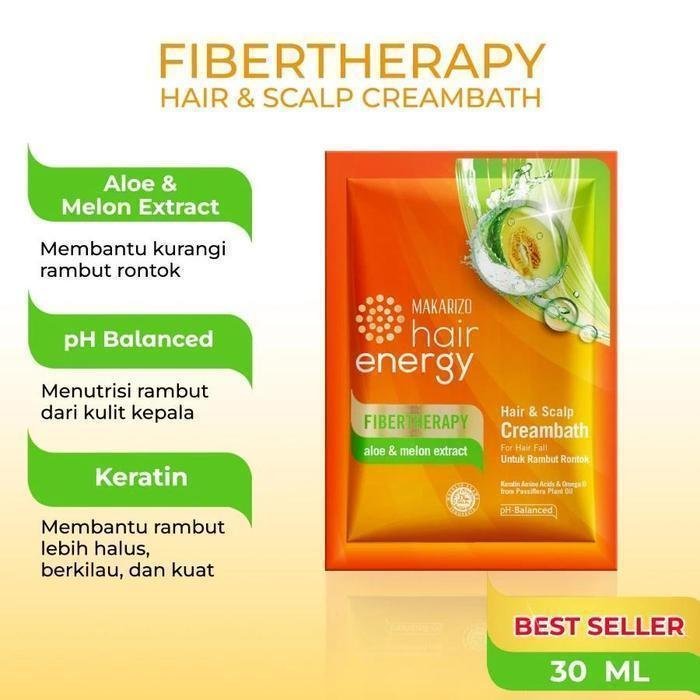 makarizo hair energy fibertherapy hair and scalp creambath 60gr/perawatan rambut makarizo hair energy fibertherapy hair and scalp creambath 60gr/perawatan rambut