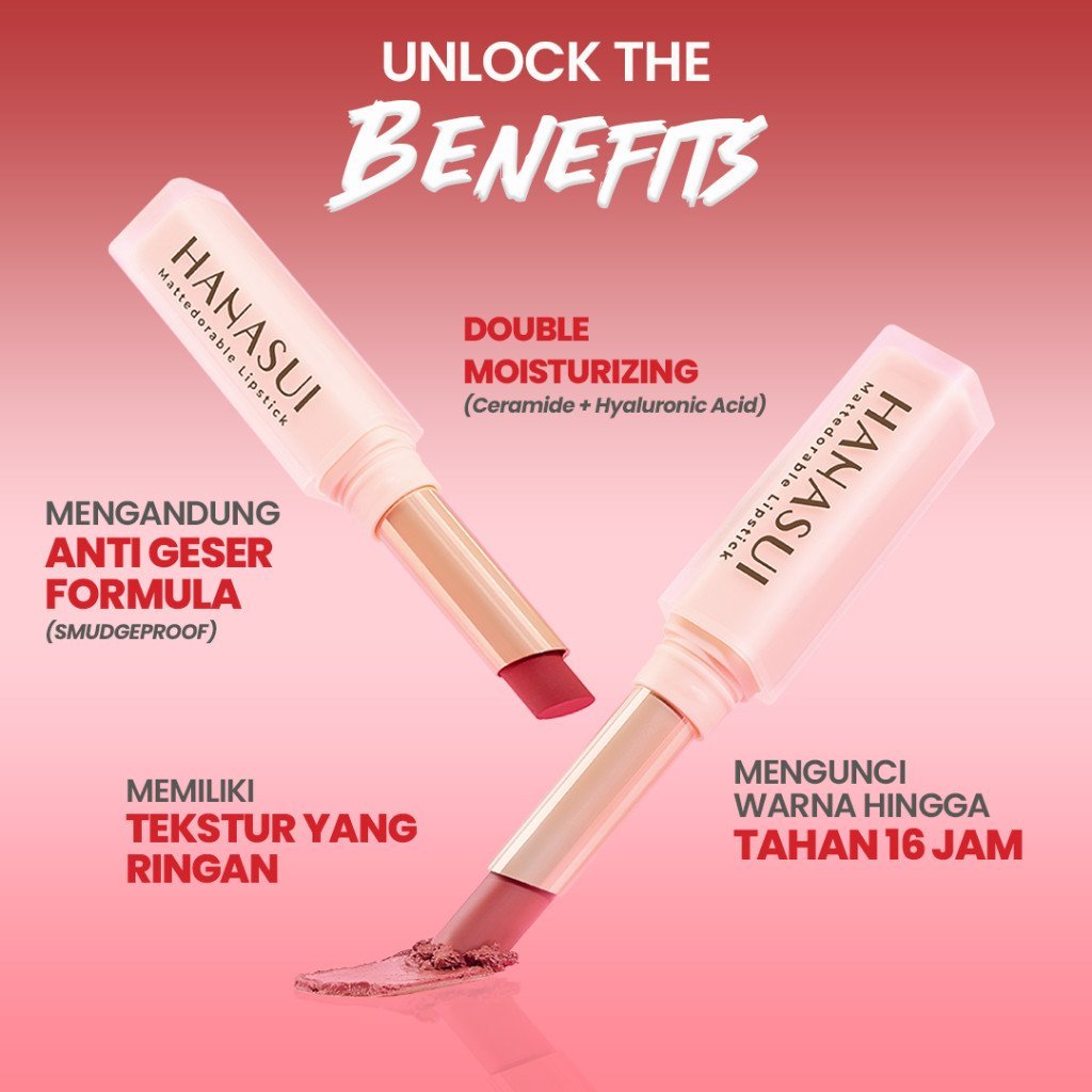 hanasui mattedorable lipstick 2g/lipstik/lip matte hanasui mattedorable lipstick 2g/lipstik/lip matte