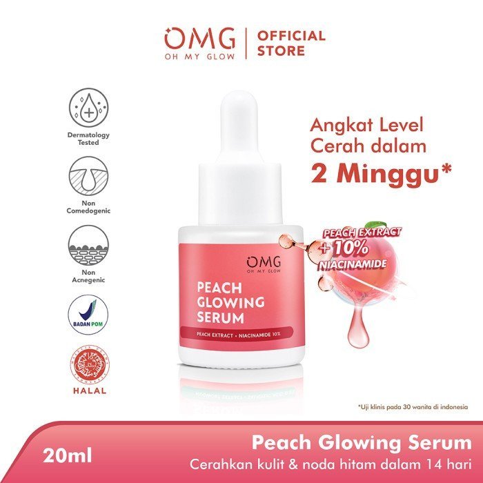 omg oh my glow peach glowing serum & mugwort acne serum 20ml / serum wajah omg oh my glow peach glowing serum & mugwort acne serum 20ml / serum wajah
