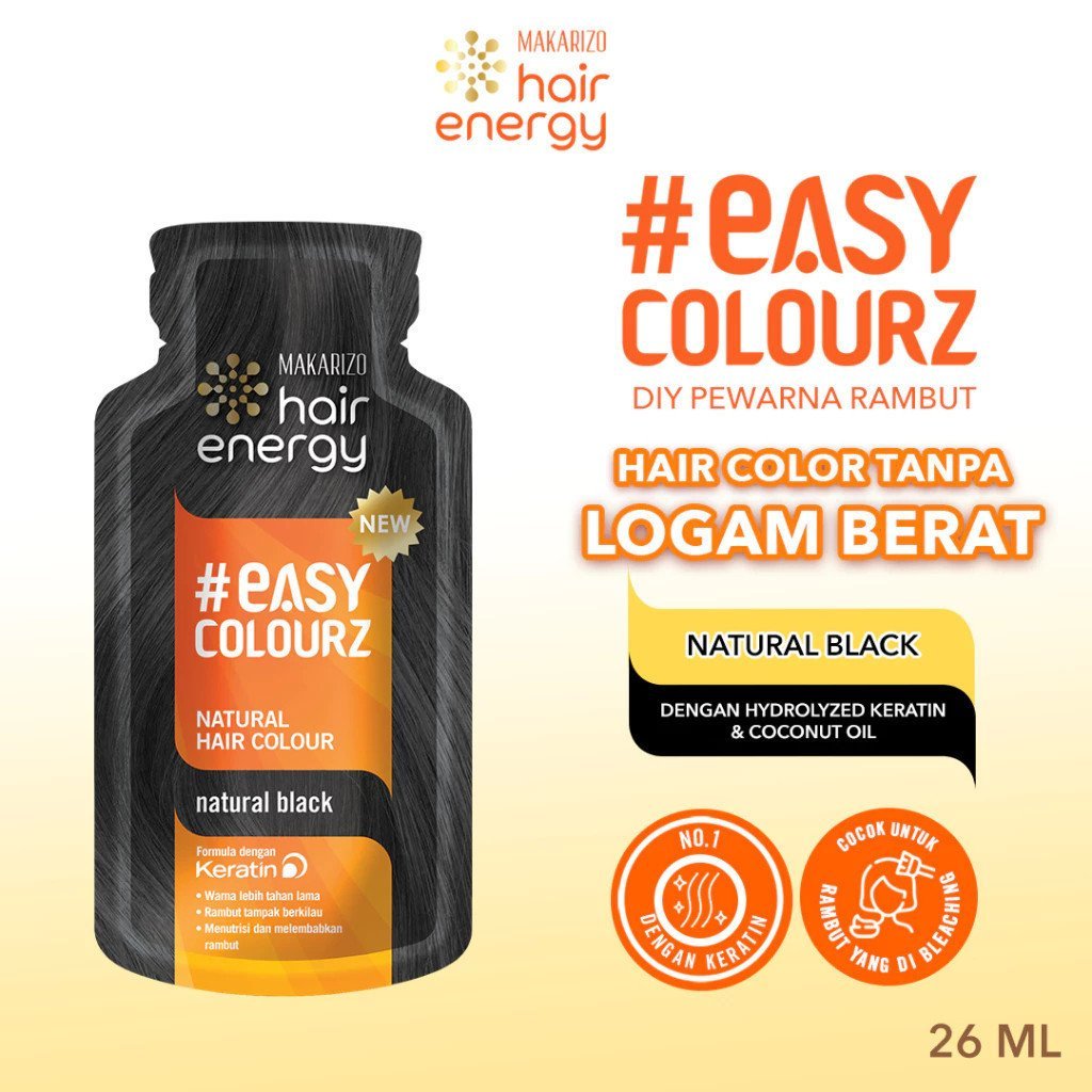makarizo easy colourz natural hair color sachet 26ml/pewarna rambut makarizo easy colourz natural hair color sachet 26ml/pewarna rambut