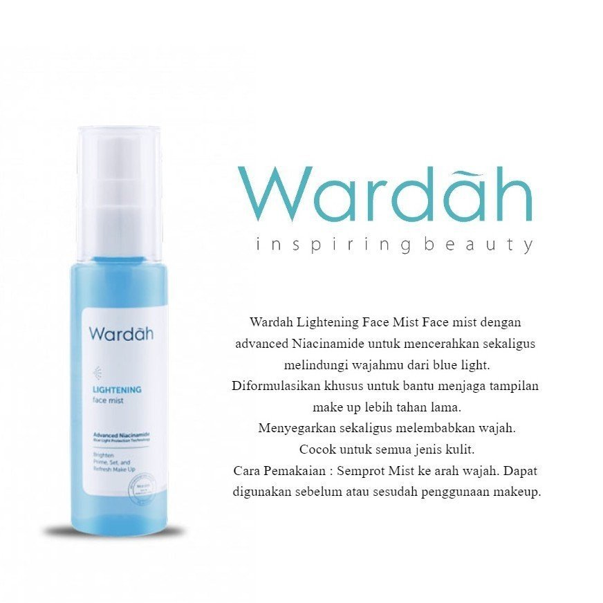 wardah lightening face mist 60ml | setting spray wardah lightening face mist 60ml | setting spray