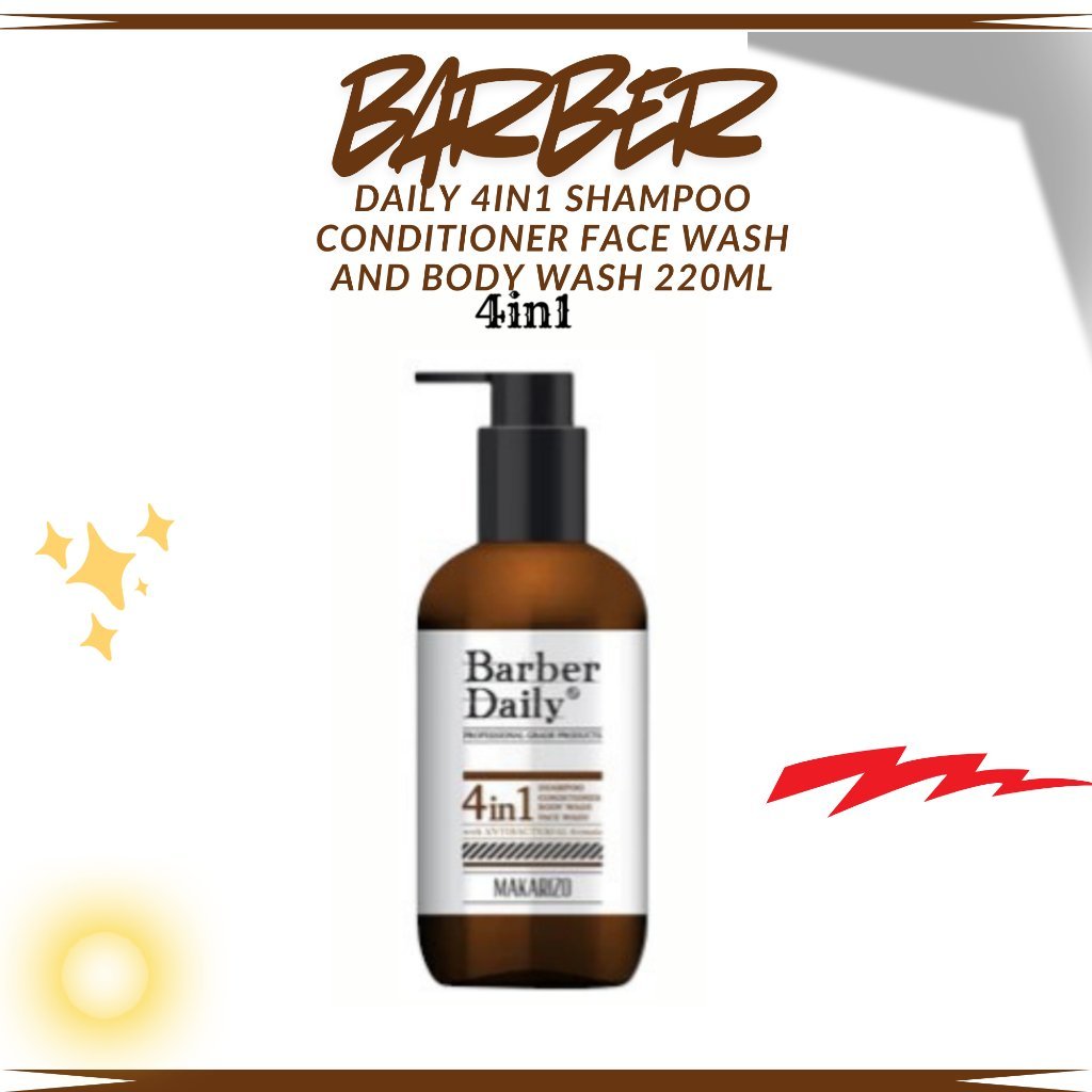 barber daily 4in1 shampoo conditioner face wash and body wash 220ml barber daily 4in1 shampoo conditioner face wash and body wash 220ml