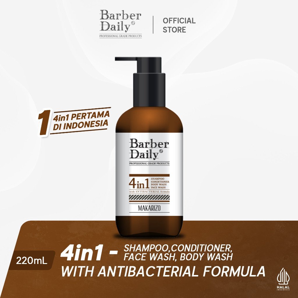 barber daily 4in1 shampoo conditioner face wash and body wash 220ml barber daily 4in1 shampoo conditioner face wash and body wash 220ml