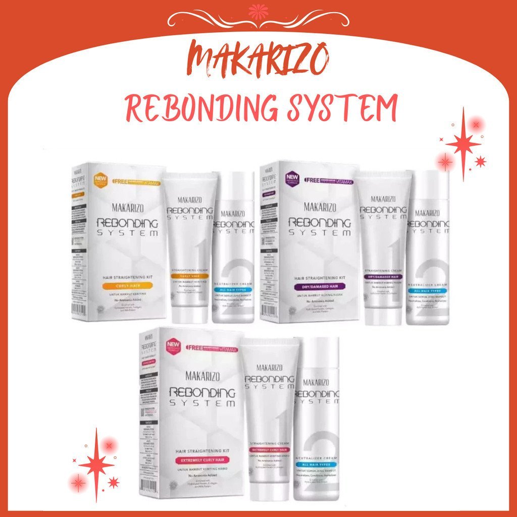 makarizo rebonding system 120ml/pelurus rambut makarizo rebonding system 120ml/pelurus rambut
