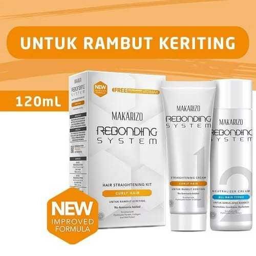 makarizo rebonding system 120ml/pelurus rambut makarizo rebonding system 120ml/pelurus rambut