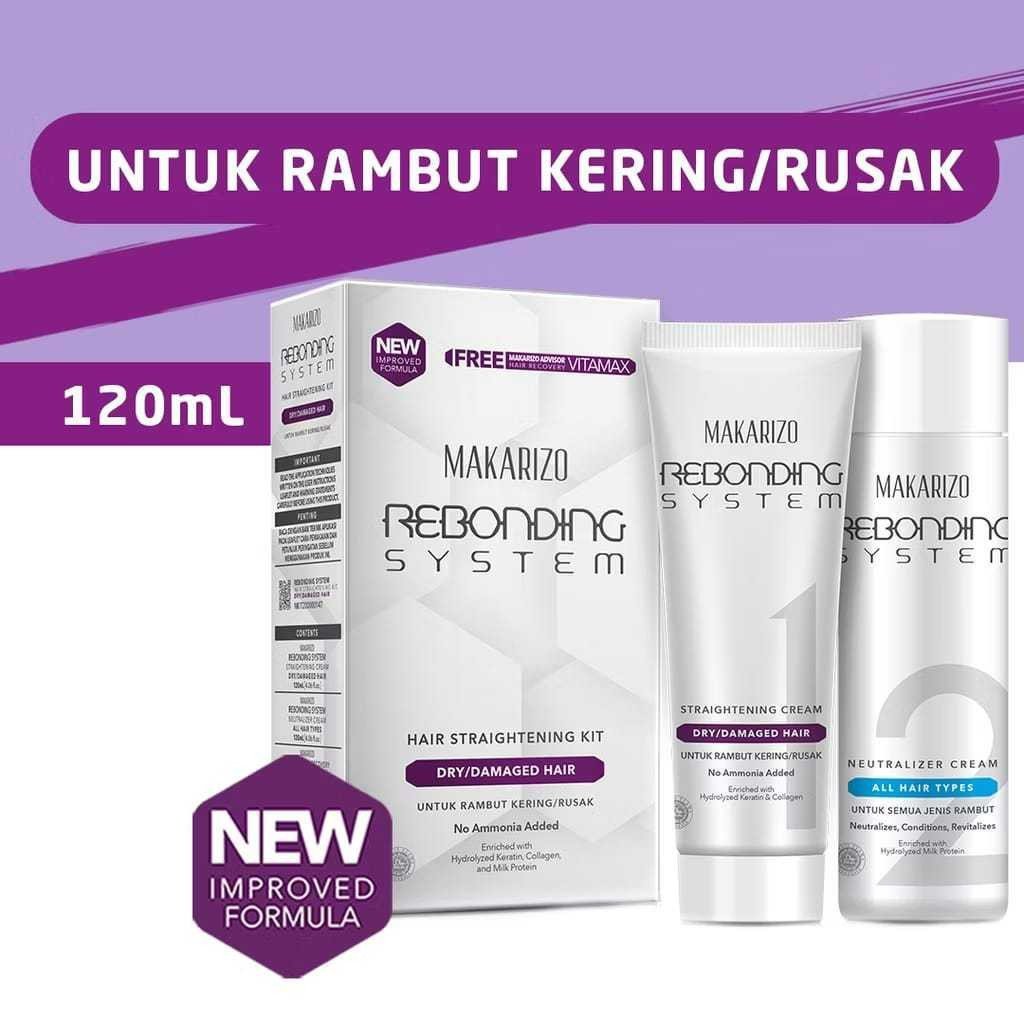 makarizo rebonding system 120ml/pelurus rambut makarizo rebonding system 120ml/pelurus rambut