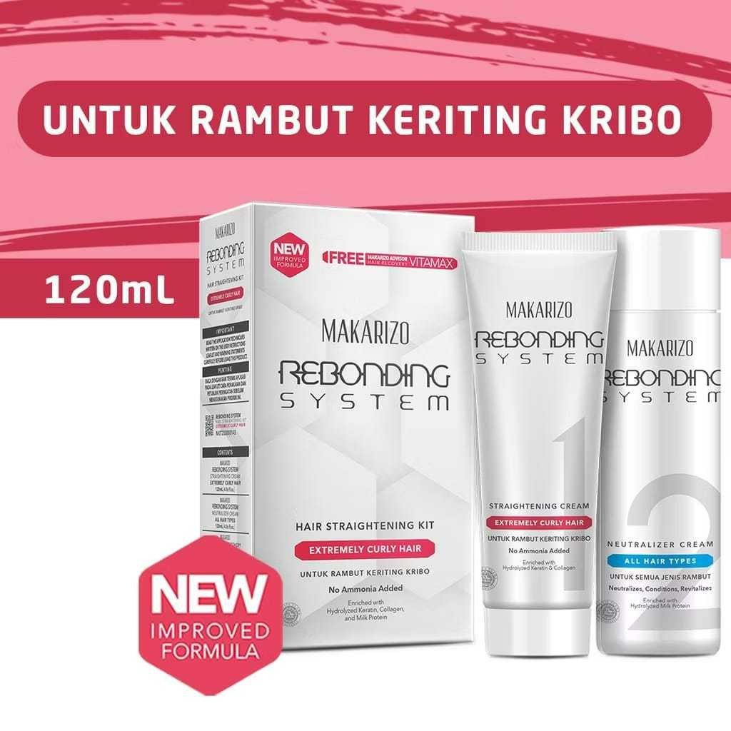 makarizo rebonding system 120ml/pelurus rambut makarizo rebonding system 120ml/pelurus rambut