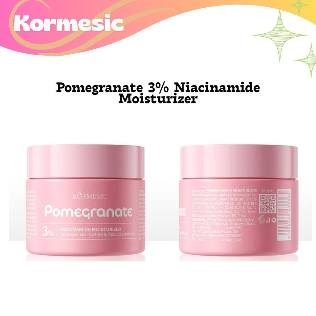 kormesic pomegranate niacinamide 3% moisturizer cream 50g/cream wajah kormesic pomegranate niacinamide 3% moisturizer cream 50g/cream wajah