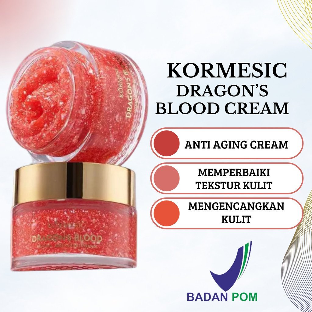 kormesic dragons blood retinol anti aging cream 50g/pelembab wajah kormesic dragons blood retinol anti aging cream 50g/pelembab wajah