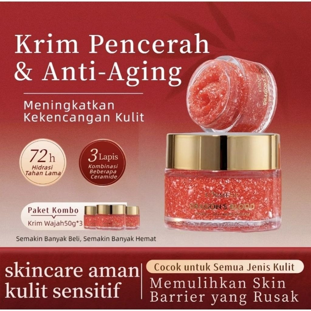 kormesic dragons blood retinol anti aging cream 50g/pelembab wajah kormesic dragons blood retinol anti aging cream 50g/pelembab wajah