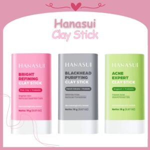 hanasui clay stick 19g/bright refining/acne expert/blackhead purifying/masker wajah