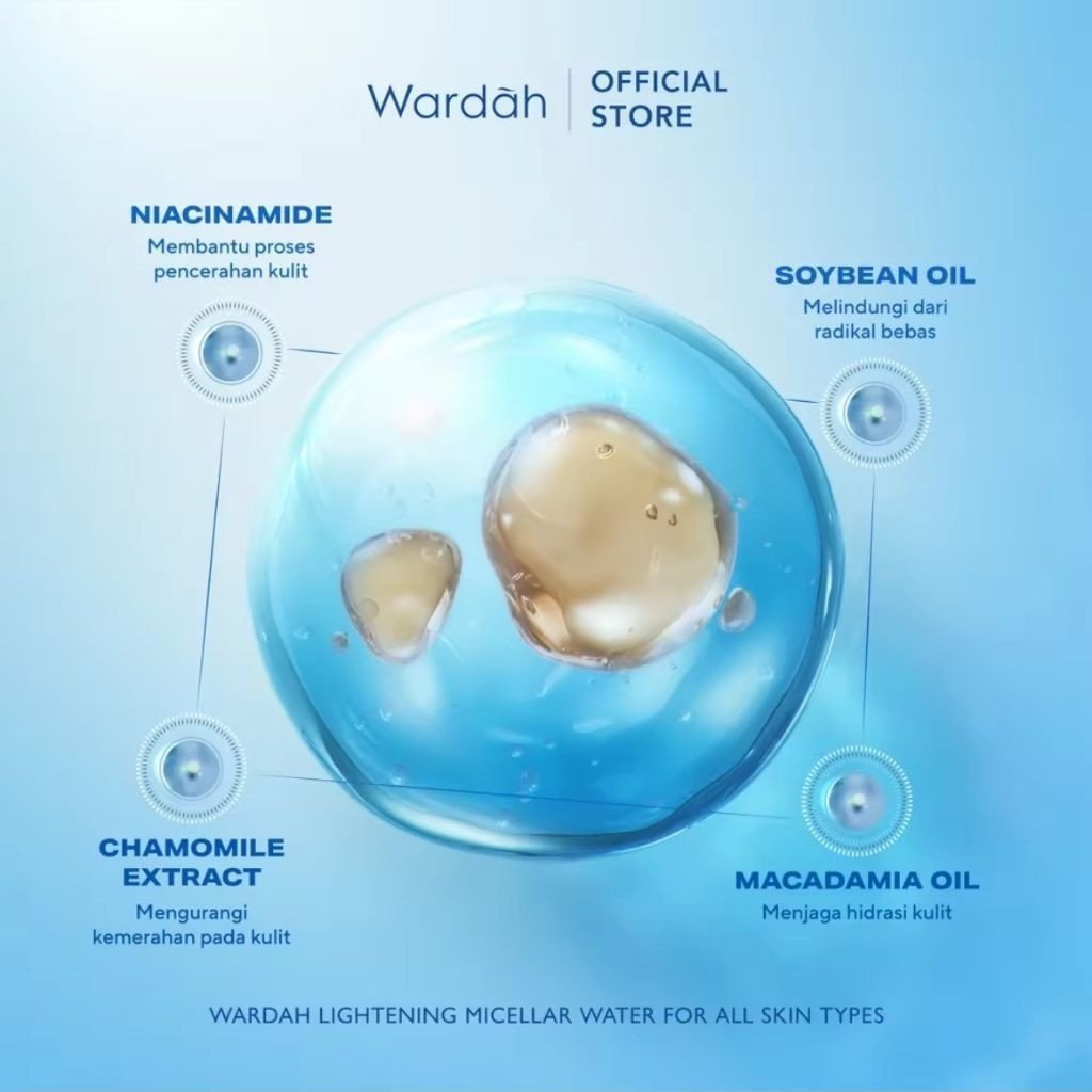 wardah lightening oil infused micellar water 100ml wardah lightening oil infused micellar water 100ml