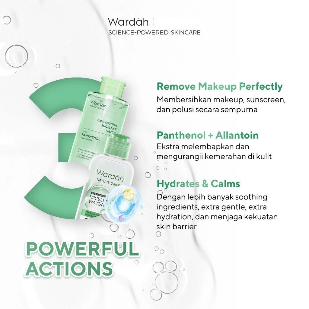 wardah nature daily aloe seaweed cleansing micellar water 100ml & 240ml wardah nature daily aloe seaweed cleansing micellar water 100ml & 240ml