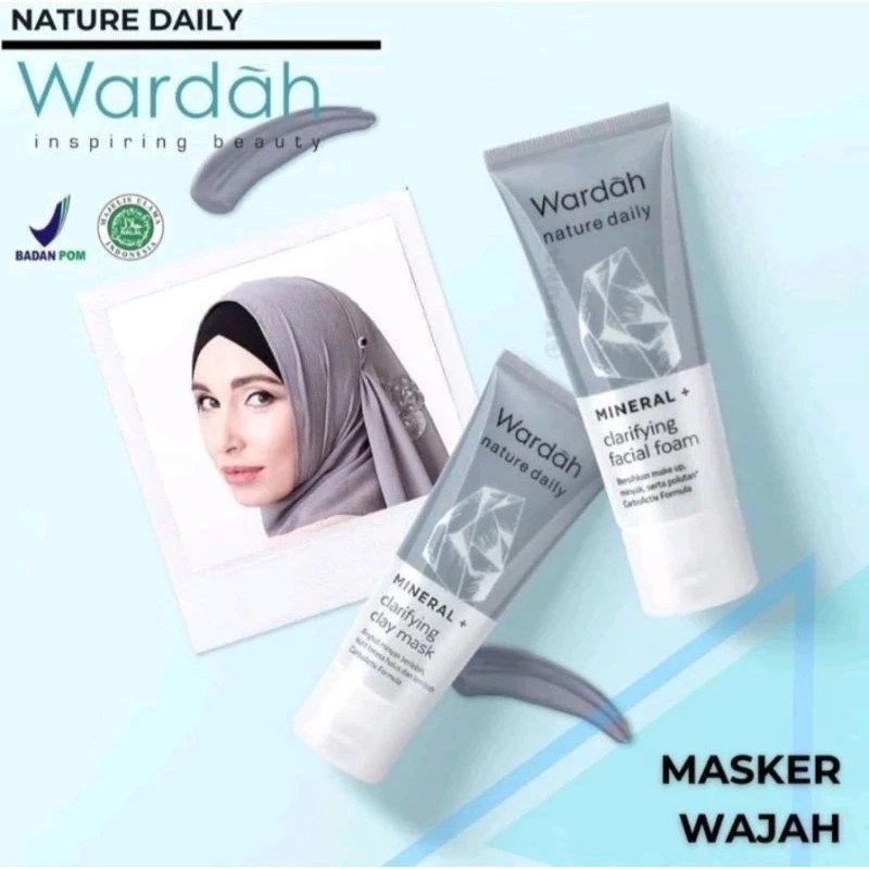 wardah nature daily mineral clarifying facial foam 100ml/pembersih wajah wardah nature daily mineral clarifying facial foam 100ml/pembersih wajah