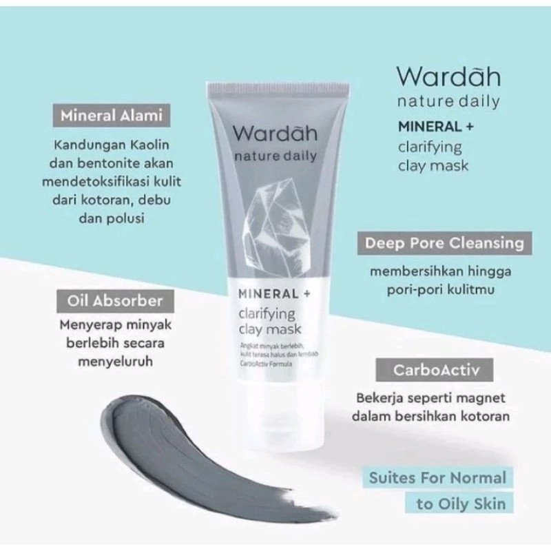 wardah nature daily mineral clarifying facial foam 100ml/pembersih wajah wardah nature daily mineral clarifying facial foam 100ml/pembersih wajah
