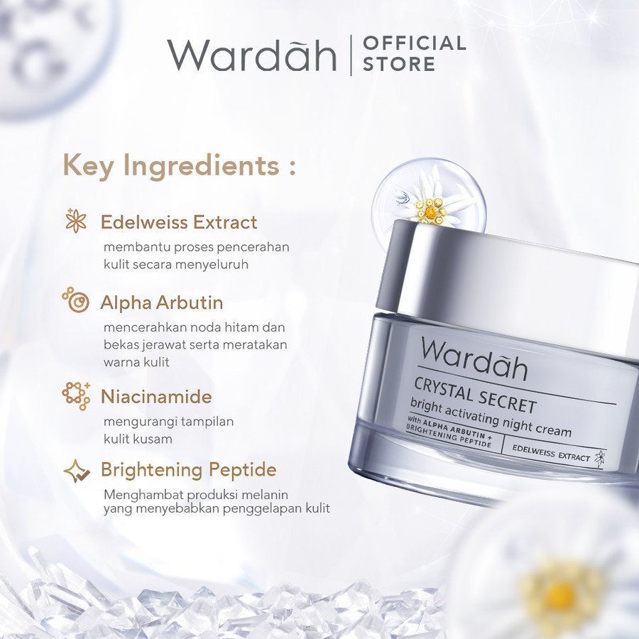wardah crystal secret bright activating night cream wardah crystal secret bright activating night cream