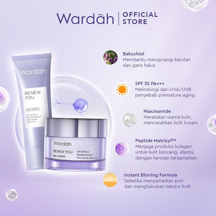 wardah renew you anti aging day cream spf 35 pa+++ 9g | 15g | 30g wardah renew you anti aging day cream spf 35 pa+++ 9g | 15g | 30g