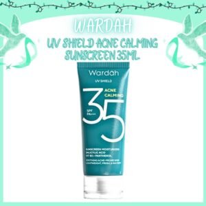 wardah uv shield acne calming sunscreen moisturizer spf 35 pa+++ 35ml