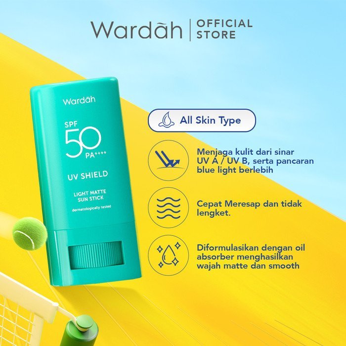 wardah uv shield light matte sun stick spf 50 pa+++ / sunscreen wajah wardah uv shield light matte sun stick spf 50 pa+++ / sunscreen wajah
