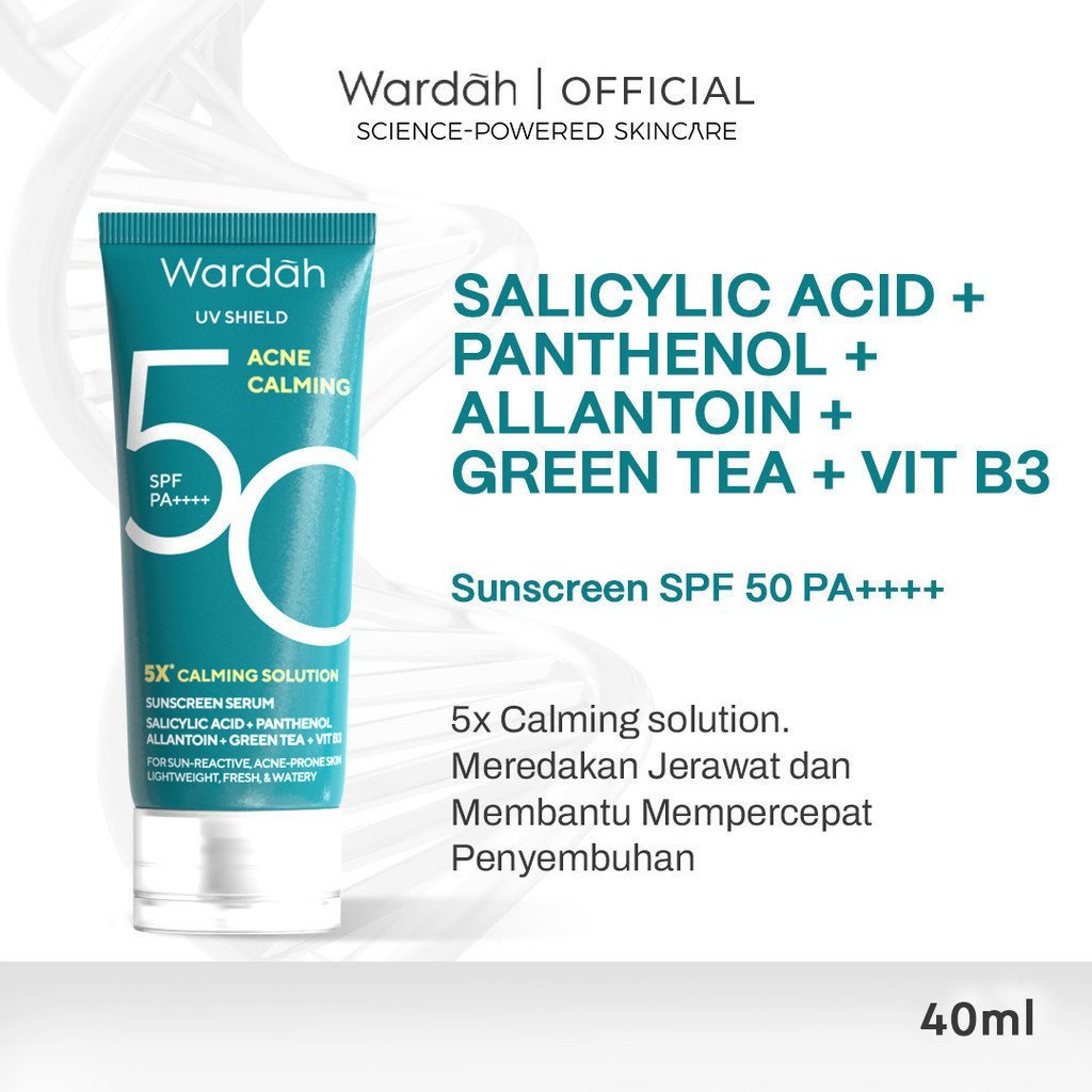 wardah uv shield acne calming sunscreen serum spf 50 pa++++ 40ml wardah uv shield acne calming sunscreen serum spf 50 pa++++ 40ml