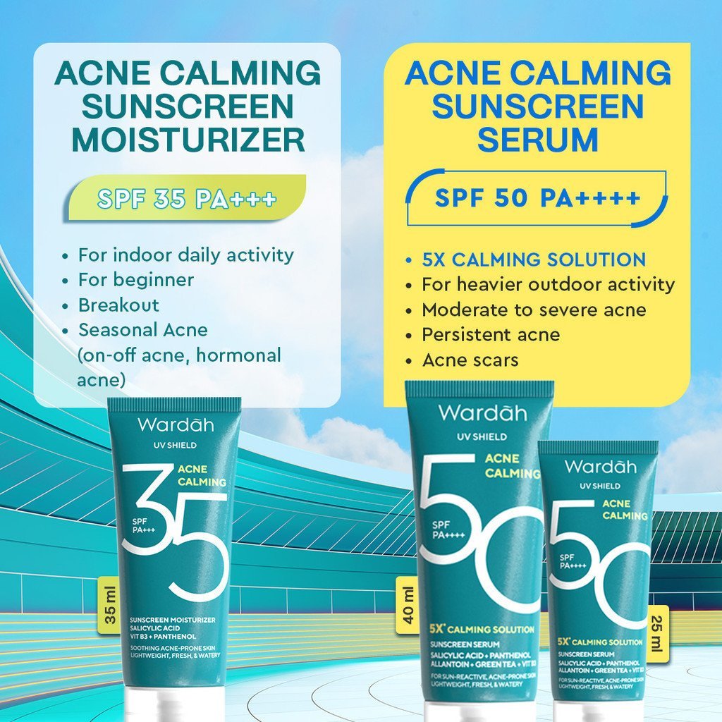 wardah uv shield acne calming sunscreen serum spf 50 pa++++ 40ml wardah uv shield acne calming sunscreen serum spf 50 pa++++ 40ml