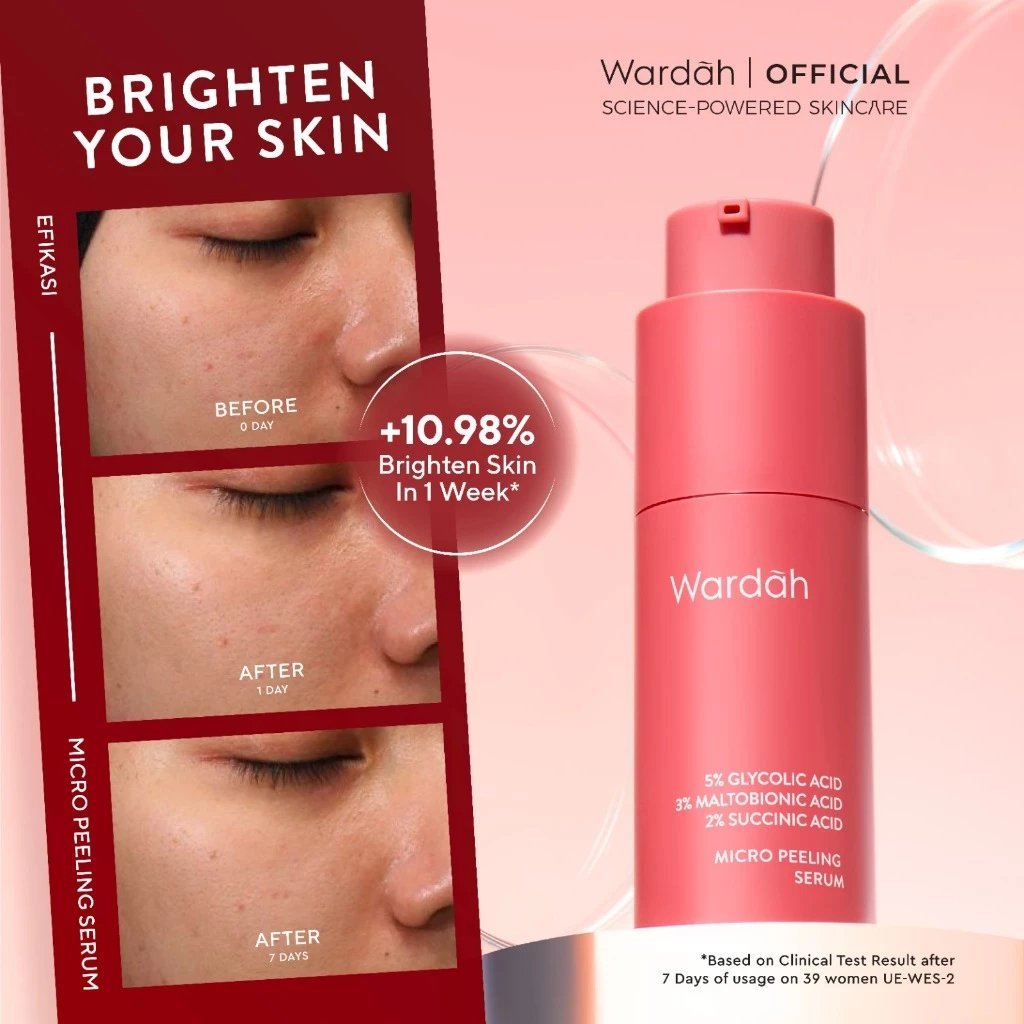 wardah 5% glycolic acid micro peeling serum 20ml / serum wajah wardah 5% glycolic acid micro peeling serum 20ml / serum wajah