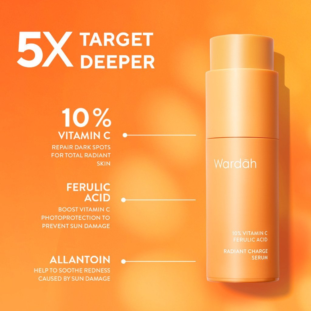 wardah vitamin c ferulic acid radiant charge serum 20ml wardah vitamin c ferulic acid radiant charge serum 20ml