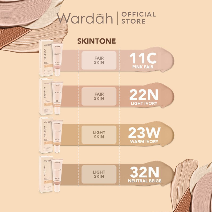 wardah colorfit matte foundation spf 30 pa++ 25ml wardah colorfit matte foundation spf 30 pa++ 25ml