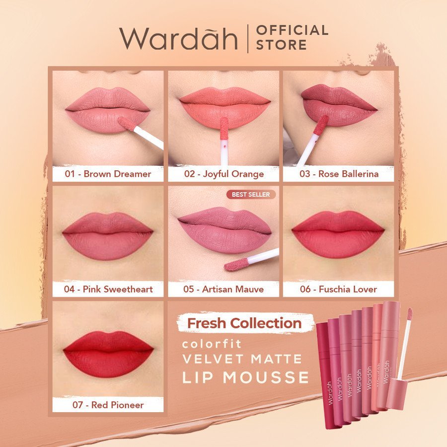 wardah colorfit velvet matte lip mousse wardah colorfit velvet matte lip mousse