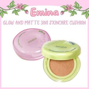 emina glow and matte 3in1 skincare cushion spf 50 pa++++ 13g/alas bedak