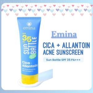 emina sun battle acne clearcica allantoin airy acne soothing sunscreen spf 35pa+++ 50ml/ tabir surya