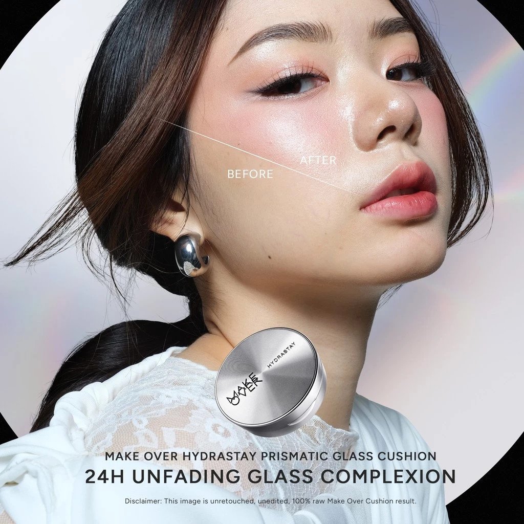 make over hydrastay prismatic glass cushion 12g/alas bedak make over hydrastay prismatic glass cushion 12g/alas bedak