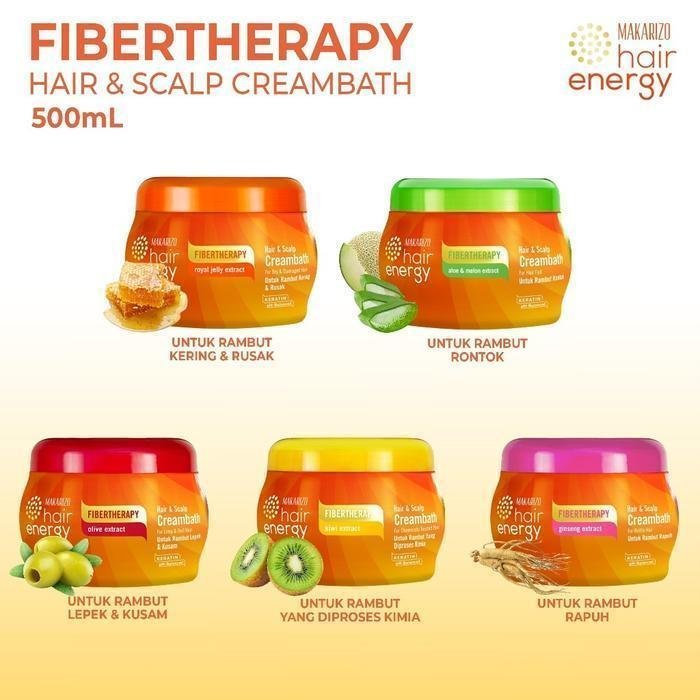 makarizo hair energy fibertherapy hair and scalp creambath 500gr/perawatan rambut makarizo hair energy fibertherapy hair and scalp creambath 500gr/perawatan rambut