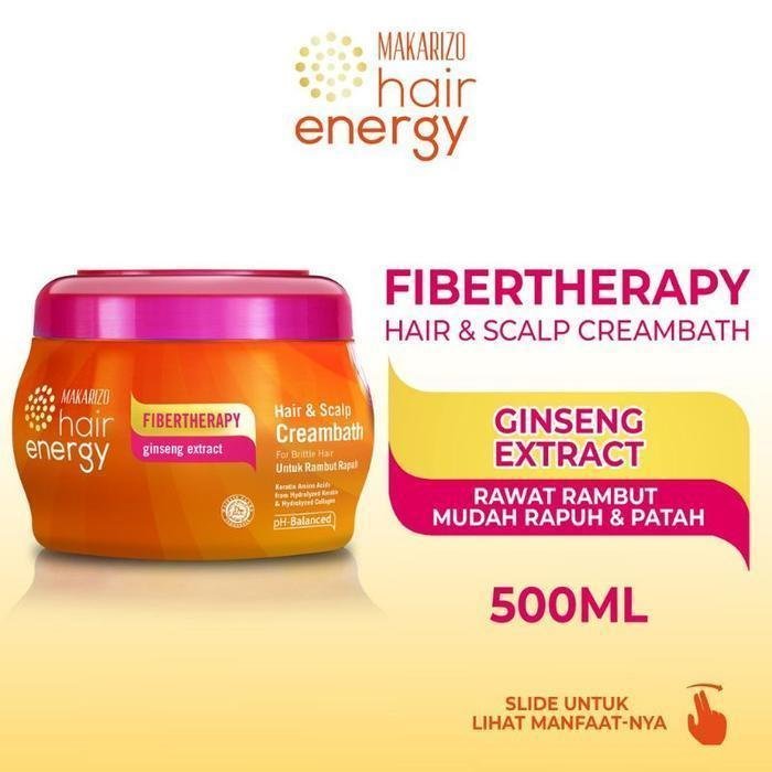 makarizo hair energy fibertherapy hair and scalp creambath 500gr/perawatan rambut makarizo hair energy fibertherapy hair and scalp creambath 500gr/perawatan rambut