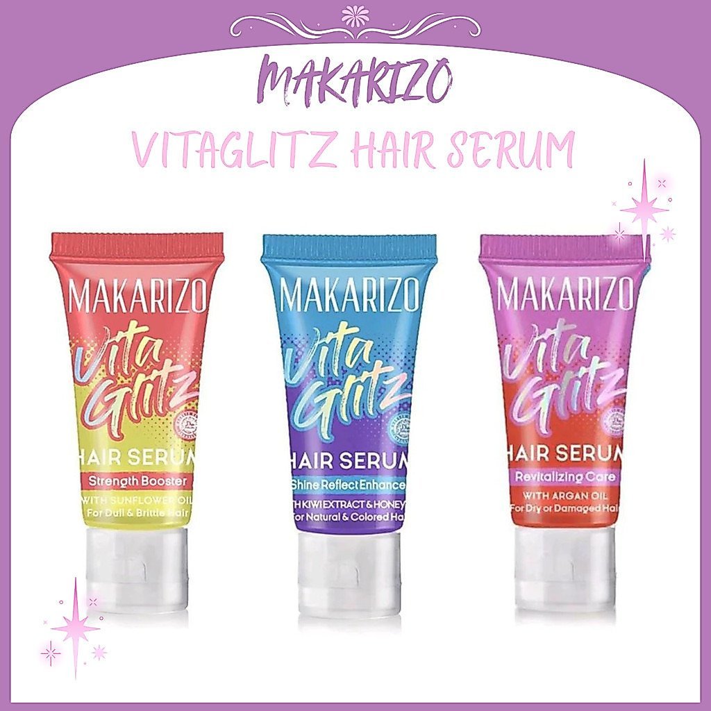 makarizo vitaglitz hair serum 8ml/serum rambut makarizo vitaglitz hair serum 8ml/serum rambut