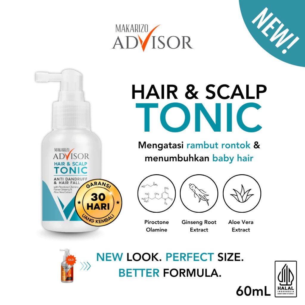 makarizo advisor hair and scalp tonic 60ml/tonic rambut makarizo advisor hair and scalp tonic 60ml/tonic rambut