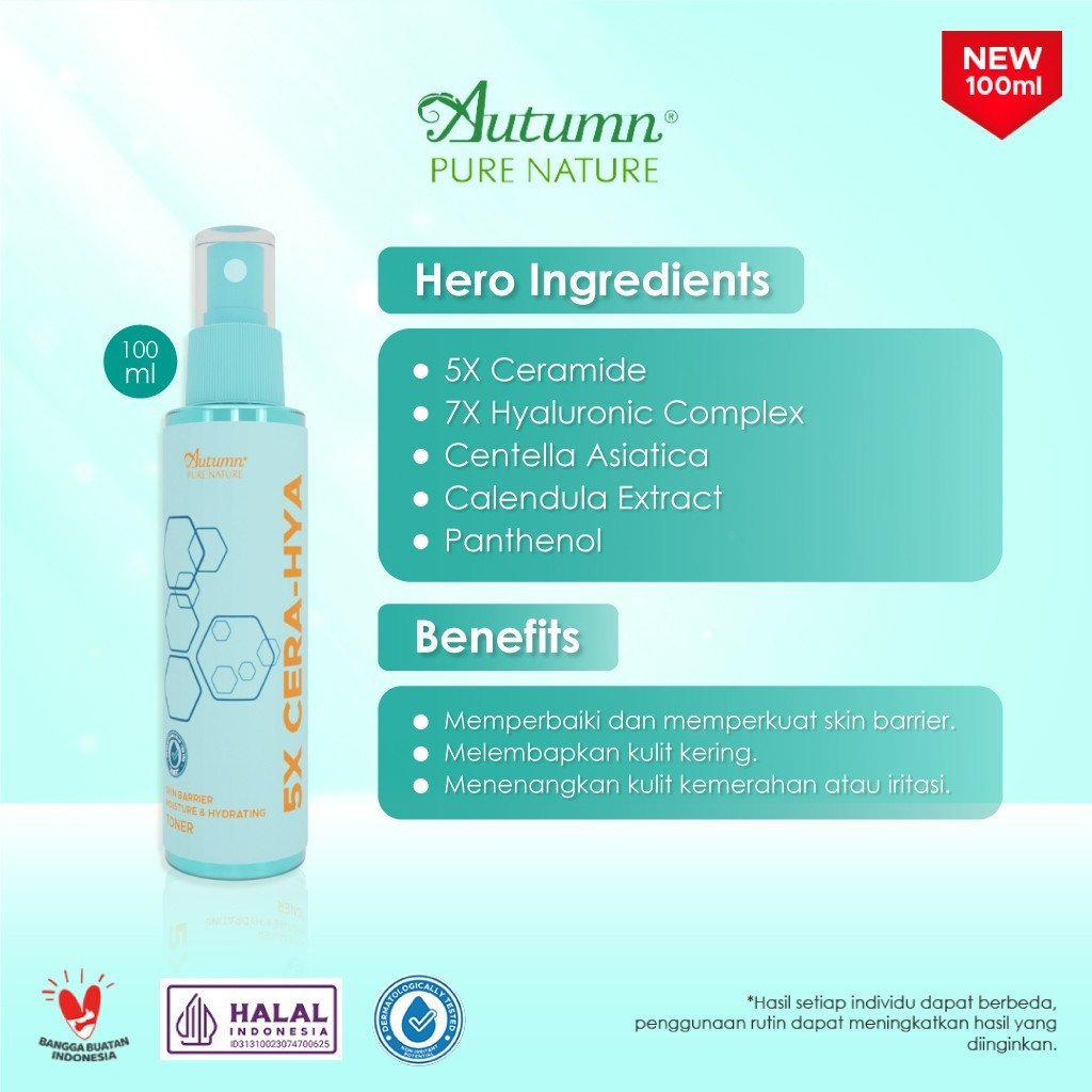 autumn 5x cera hya skin barrier moisture and hydrating toner 100ml/toner wajah dan badan autumn 5x cera hya skin barrier moisture and hydrating toner 100ml/toner wajah dan badan