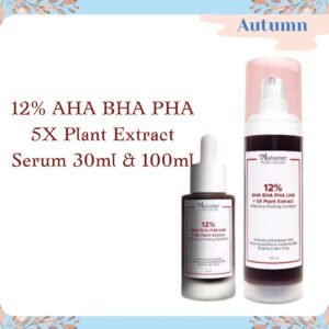 autumn 12% aha bha pha 5x plant extract intensive peeling solution serum 30ml dan 100ml /serum wajah