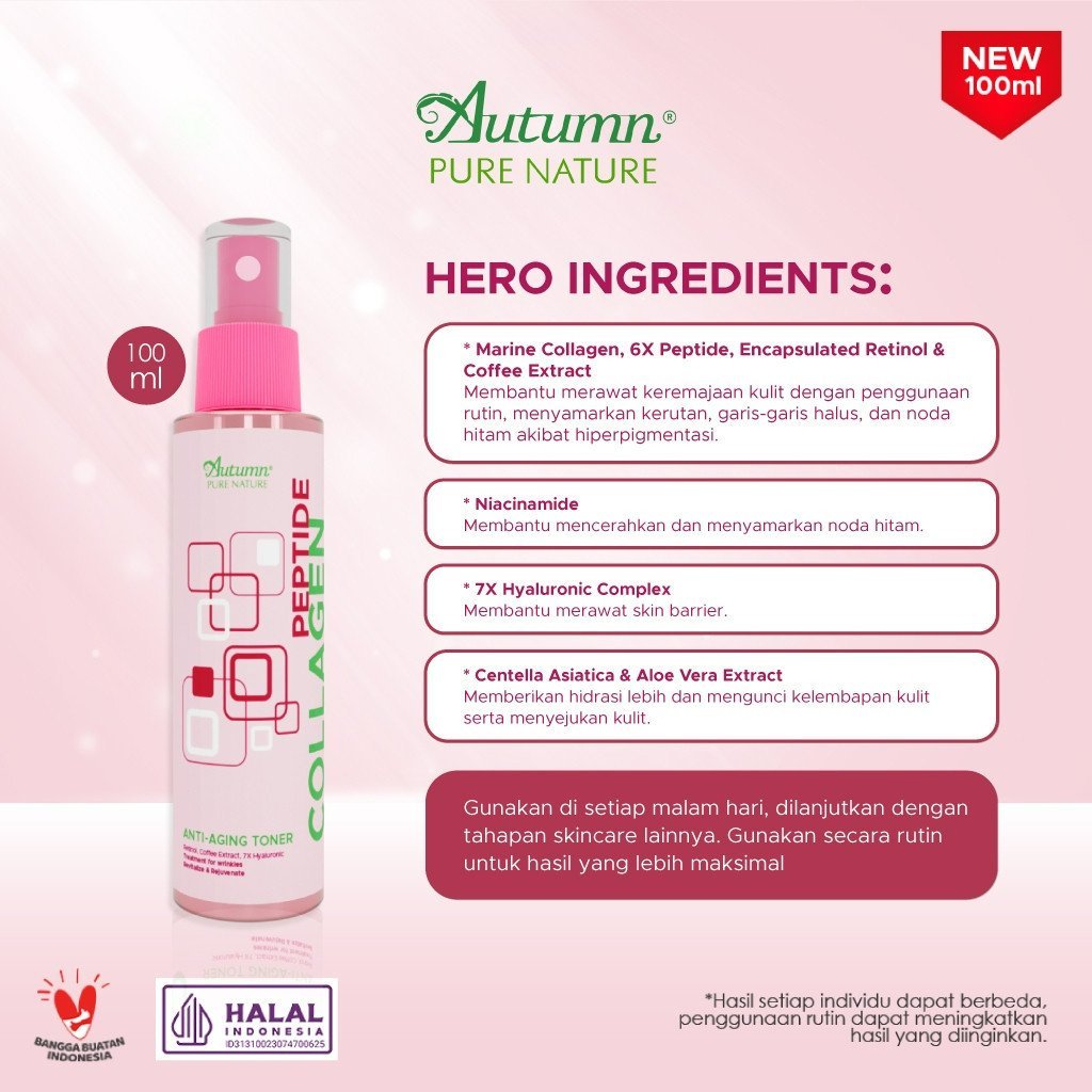 autumn peptide collagen anti aging toner 100ml/toner wajah dan badan autumn peptide collagen anti aging toner 100ml/toner wajah dan badan